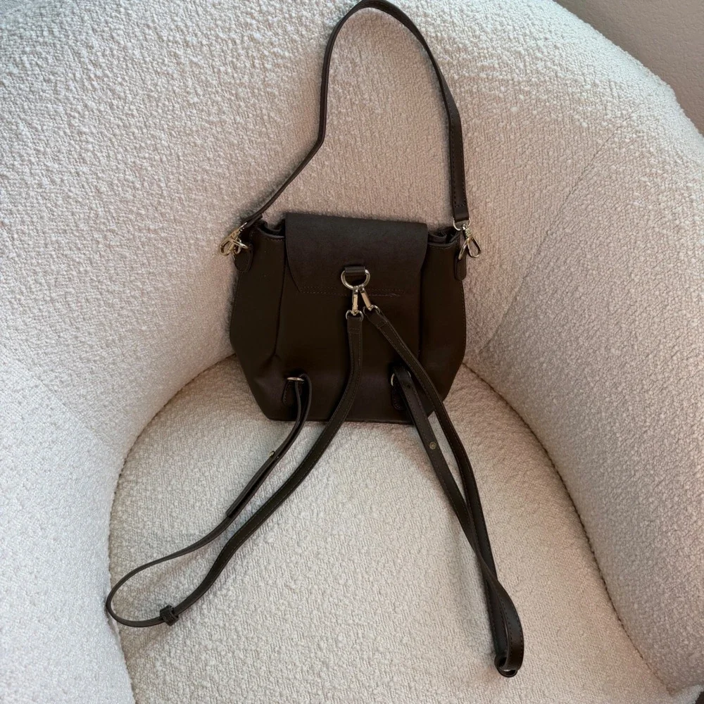 Lulus Olive Green Vegan Suede Leather Backpack Purse